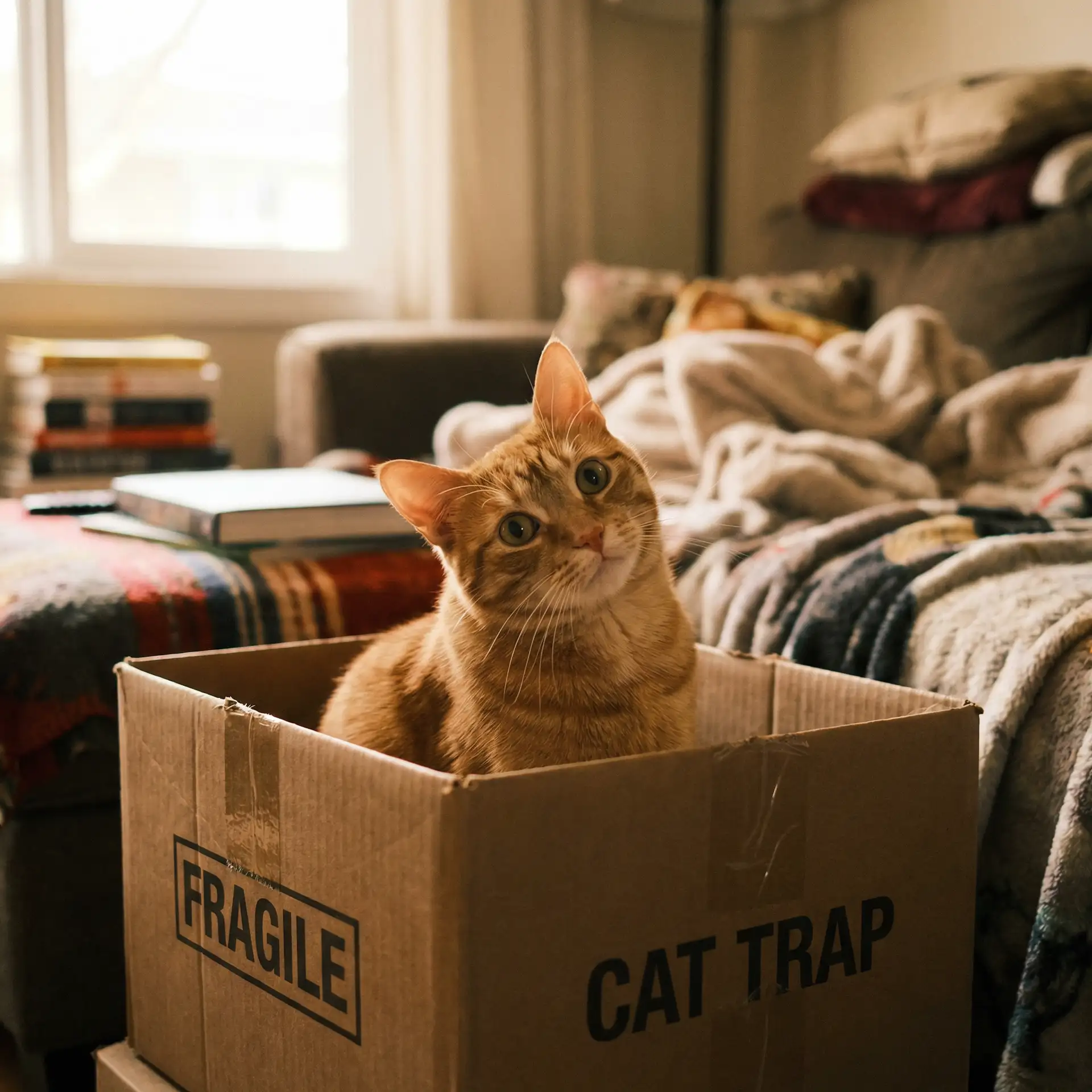 橘猫躲在纸箱里 - 狼群影院视频在线高清免费观看